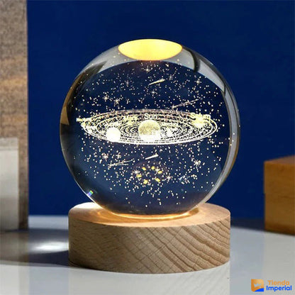 🌌 Esfera Luminosa 3D + Base de Madera Premium 🪐