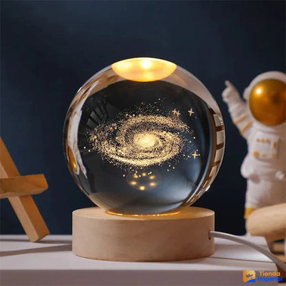🌌 Esfera Luminosa 3D + Base de Madera Premium 🪐