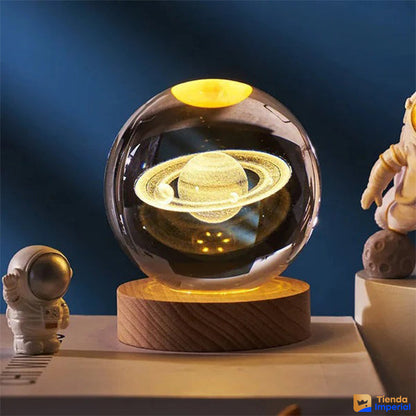 🌌 Esfera Luminosa 3D + Base de Madera Premium 🪐