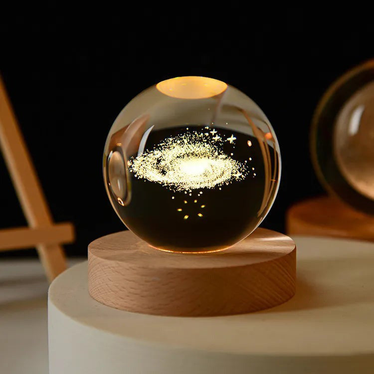 🌌 Esfera Luminosa 3D + Base de Madera Premium 🪐