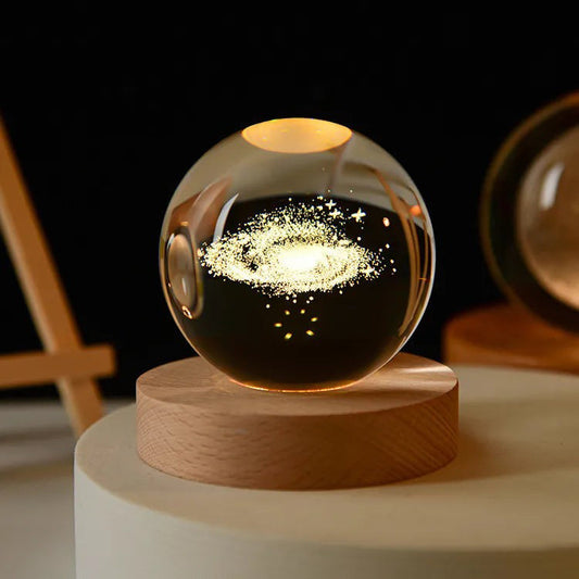 🌌 Esfera Luminosa 3D + Base de Madera Premium 🪐