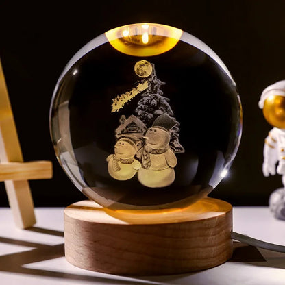 🌌 Esfera Luminosa 3D + Base de Madera Premium 🪐