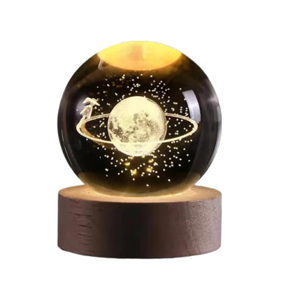 🌌 Esfera Luminosa 3D + Base de Madera Premium 🪐